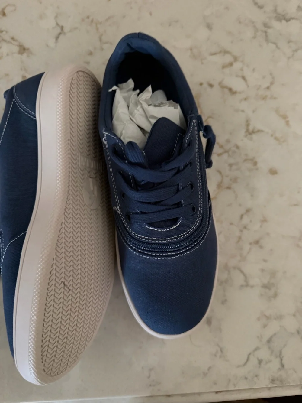 BILLY zip up sneakers II Navy Canvas Sneakers - Casual Everyday Shoes